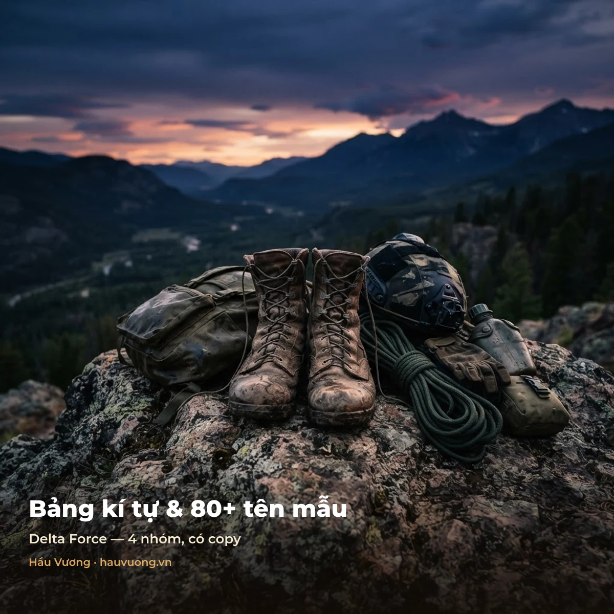 Bảng kí tự và 80 tên mẫu Delta Force