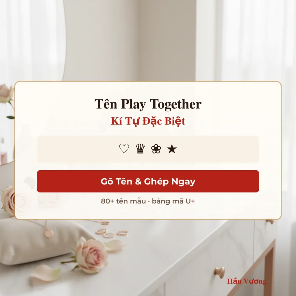 Máy ghép tên Play Together có kí tự đặc biệt